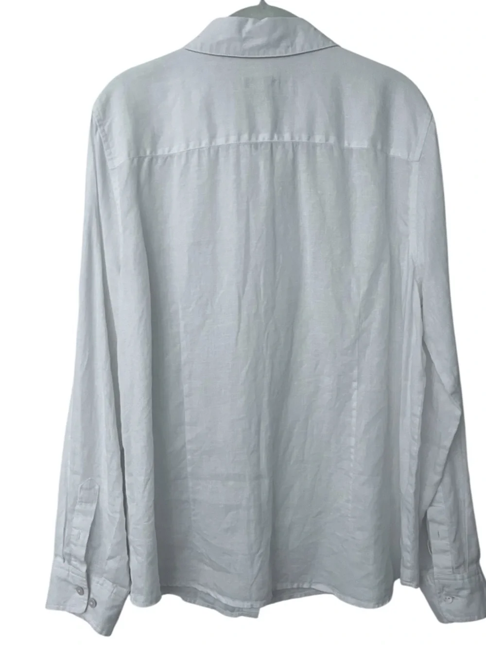 Orvis White 100% Linen Button-Down Shirt 14 - Picture 3 of 5